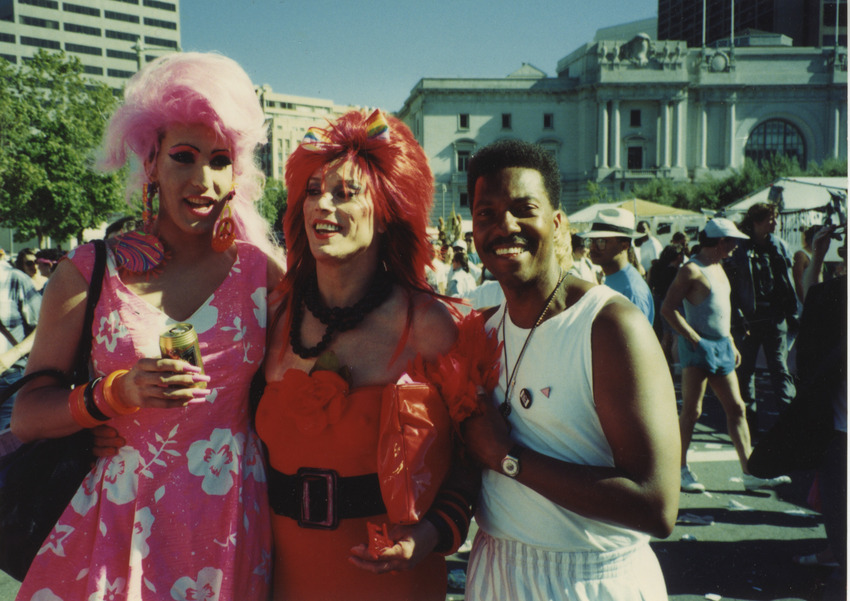 Download the full-sized image of Photograph of Alexis Francois at Outdoor Event with Friends