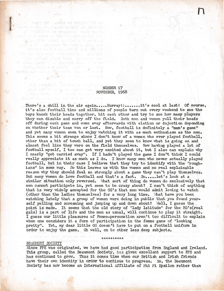 Download the full-sized PDF of The Femme Forum, No.17 (November, 1968)