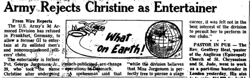 Download the full-sized PDF of Army Rejects Christine as Entertainer