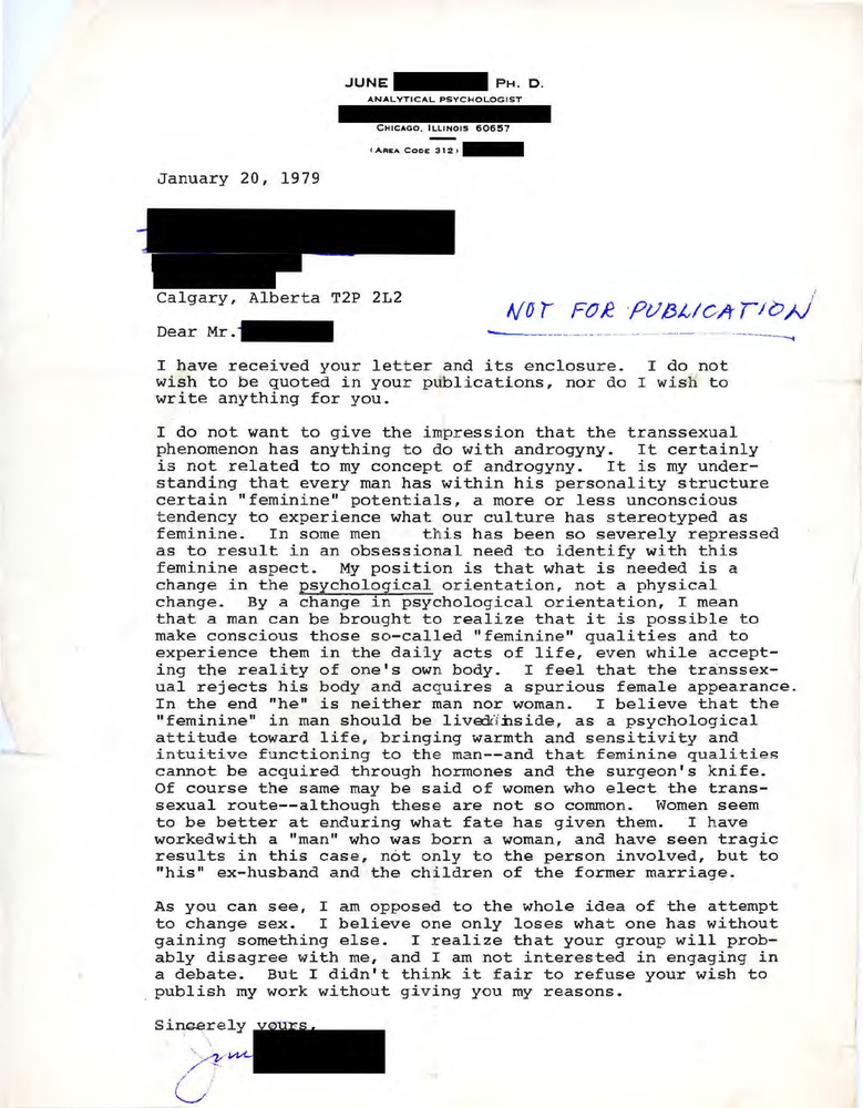 Download the full-sized PDF of Letter from June (January 20, 1979)