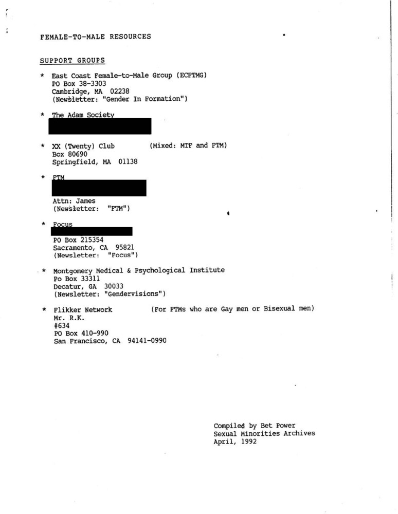 Download the full-sized PDF of Female to Male Resources