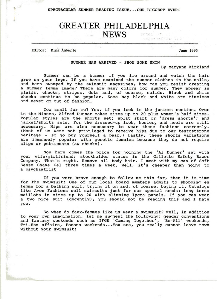 Download the full-sized PDF of Greater Philadelphia Chapter News (June, 1993)