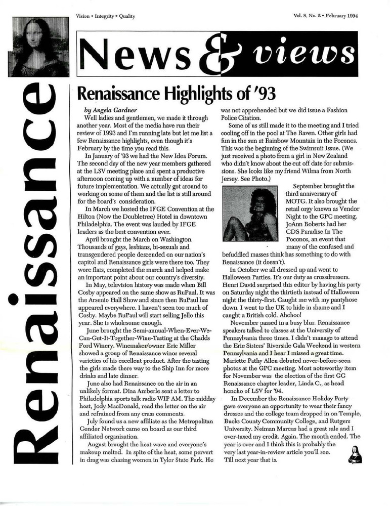 Download the full-sized PDF of Renaissance News & Views, Vol. 8 No. 2 (February 1994)