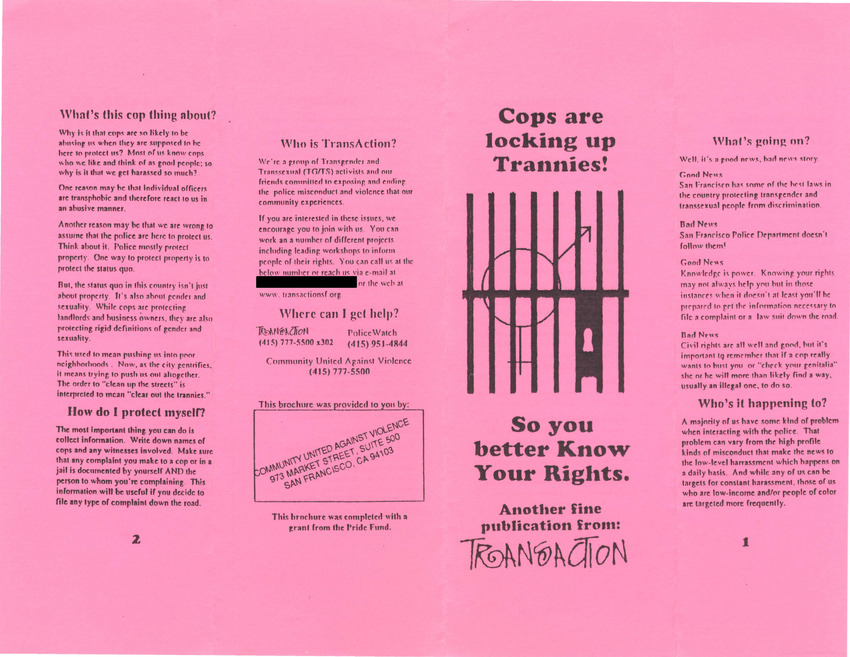 Download the full-sized PDF of Cops are Locking up [Trans people]!