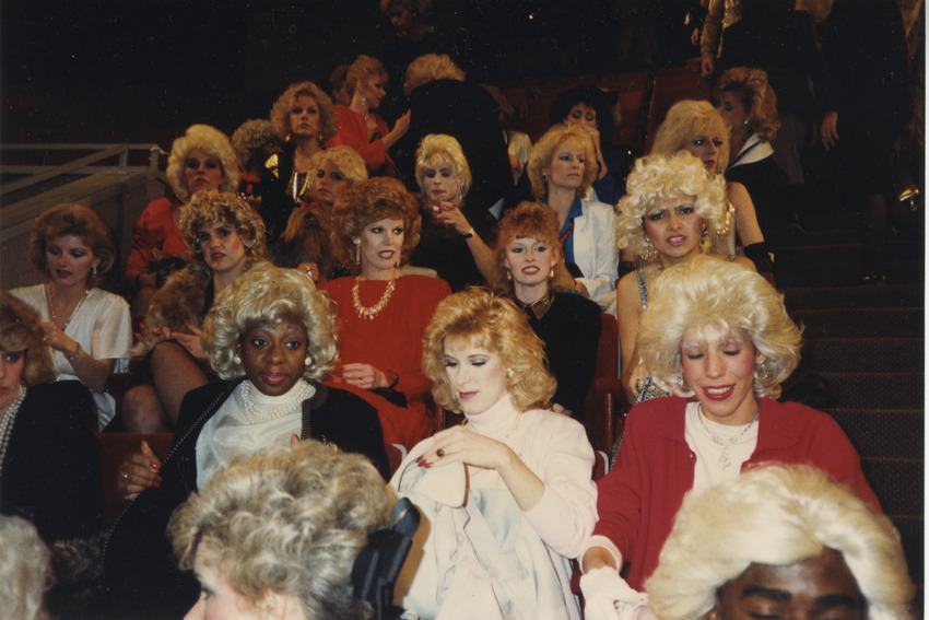 Download the full-sized image of Photograph of Audience Wearing Blonde Wigs