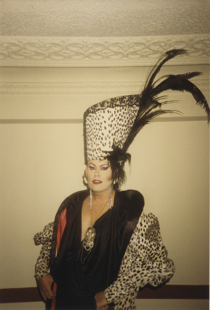 Download the full-sized image of Photograph of Person in Black Top and Feathered Headpiece
