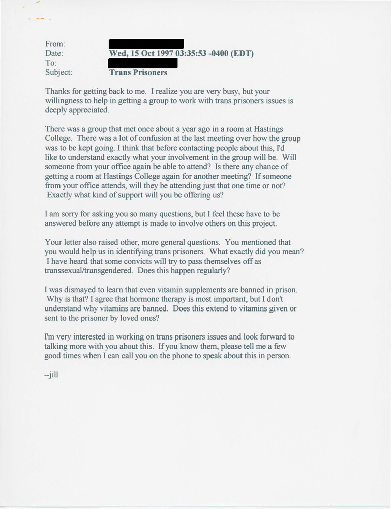 Download the full-sized PDF of Subject: Trans Prisoners (Oct 1997)