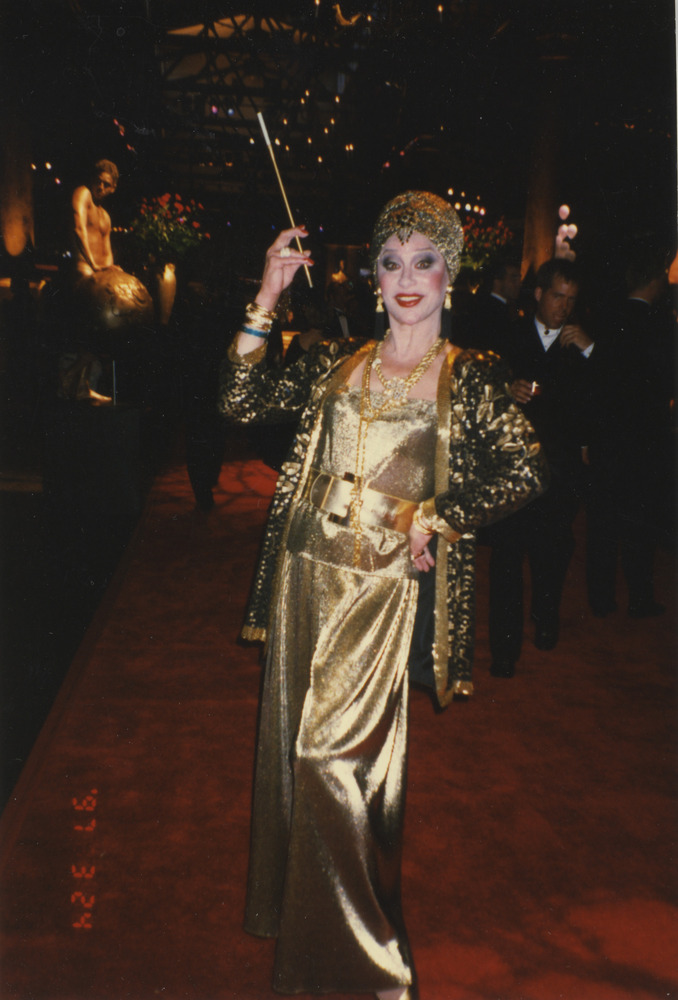 Download the full-sized image of Photograph of Alexis Francois in Gold Shimmery Outfit
