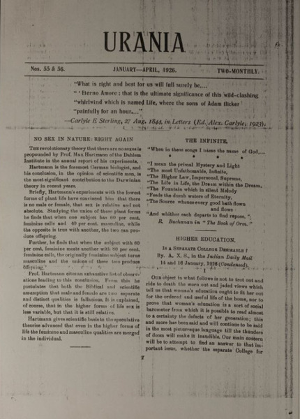 Download the full-sized image of Urania, Nos. 55-60 (1926)