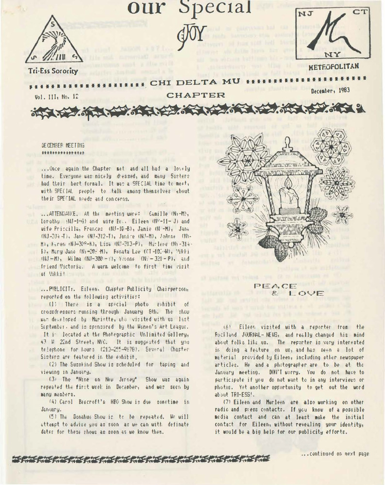 Download the full-sized PDF of Our Special Joy Vol. 3 No. 12 (December, 1983)