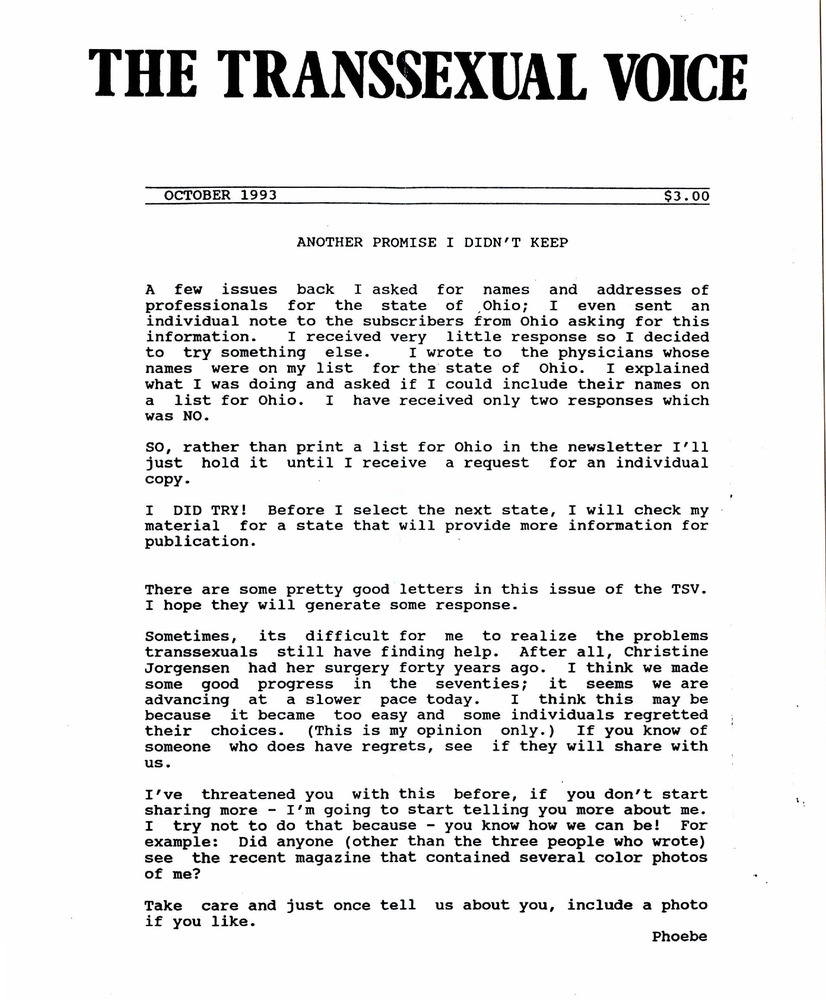 Download the full-sized PDF of The Transsexual Voice (October 1993)