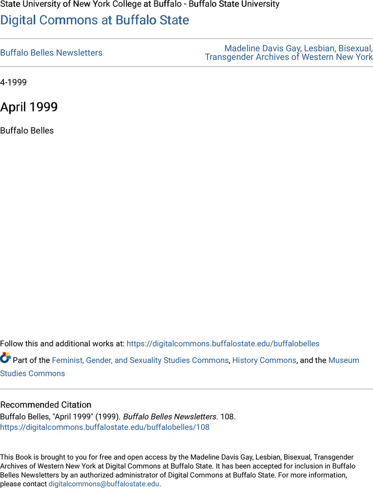 Download the full-sized PDF of Buffalo Belles Vol. 8 No. 4 (April, 1999)