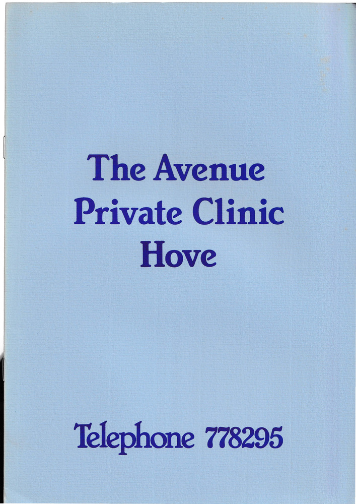 Download the full-sized PDF of The Avenue Clinic Prospectus c. 1982