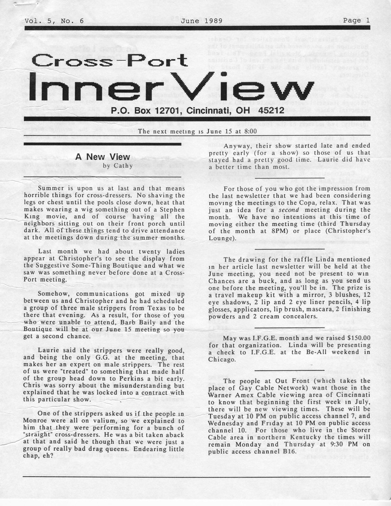 Download the full-sized PDF of Cross-Port InnerView, Vol. 5 No. 6 (June, 1989)