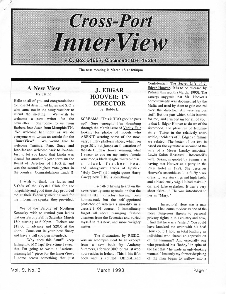 Download the full-sized PDF of Cross-Port InnerView, Vol. 9 No. 3 (March, 1993)