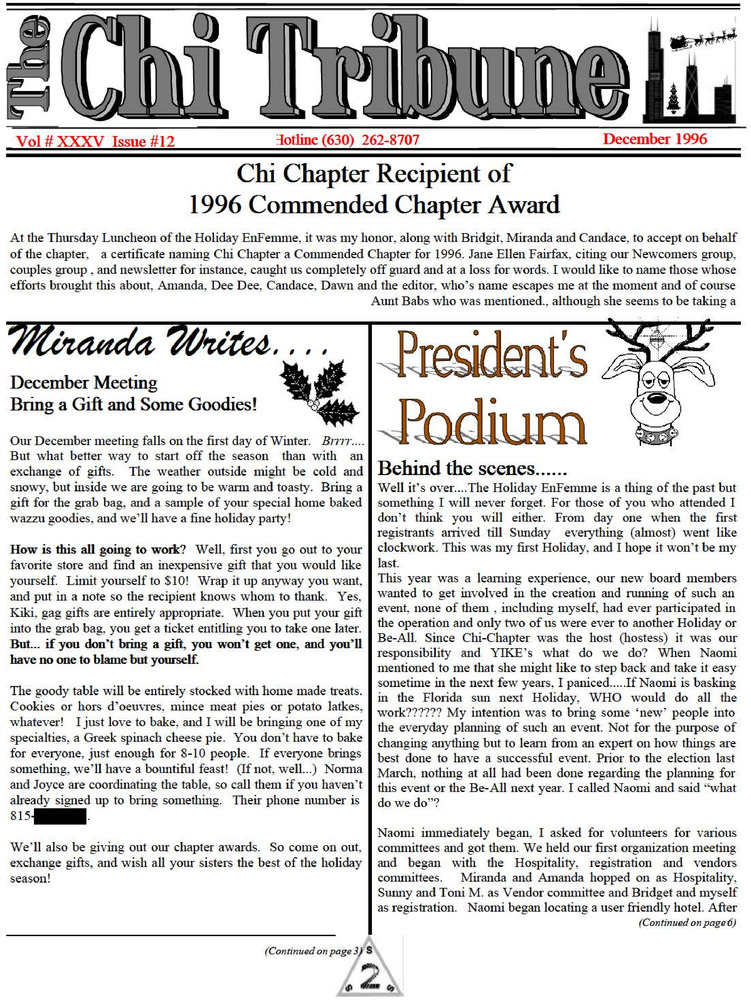 Download the full-sized PDF of The Chi Tribune Vol. 35 Iss. 12 (December, 1996)