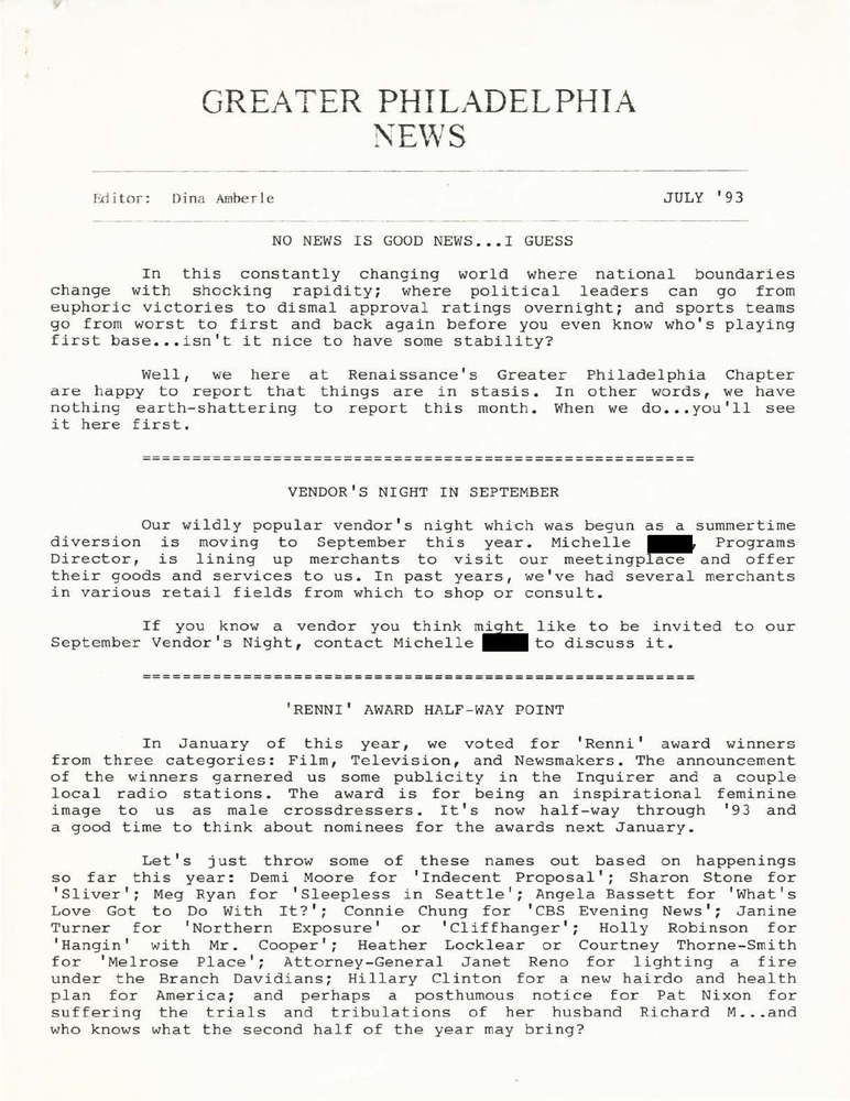 Download the full-sized PDF of Greater Philadelphia Chapter News (July, 1993)