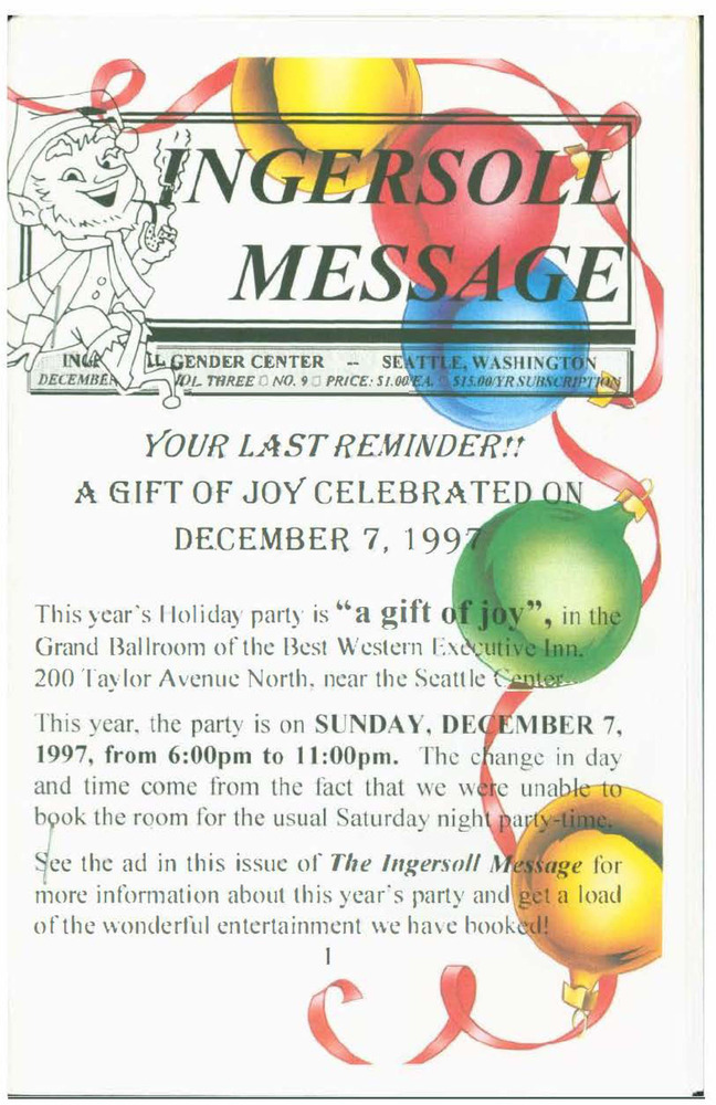 Download the full-sized PDF of The Ingersoll Message, Vol. 3 No. 9 (December, 1997)