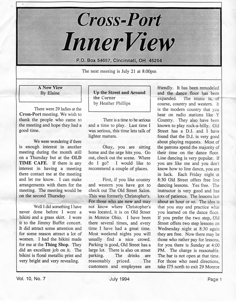 Download the full-sized PDF of Cross-Port InnerView, Vol. 10 No. 7 (July, 1994)