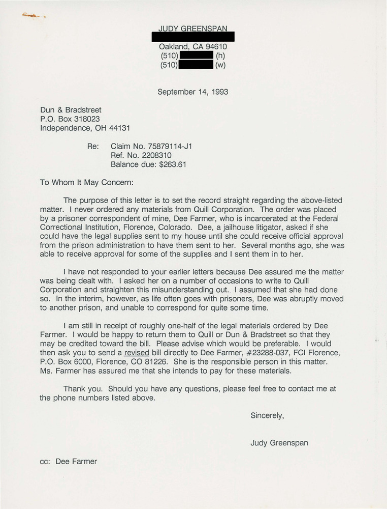 Download the full-sized PDF of Re: Claim No. 75879114-J1