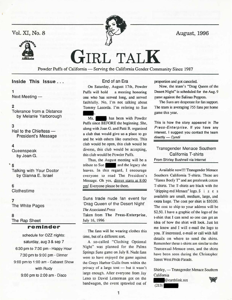 Download the full-sized PDF of Girl Talk, Vol. 11 No. 8 (August, 1996)