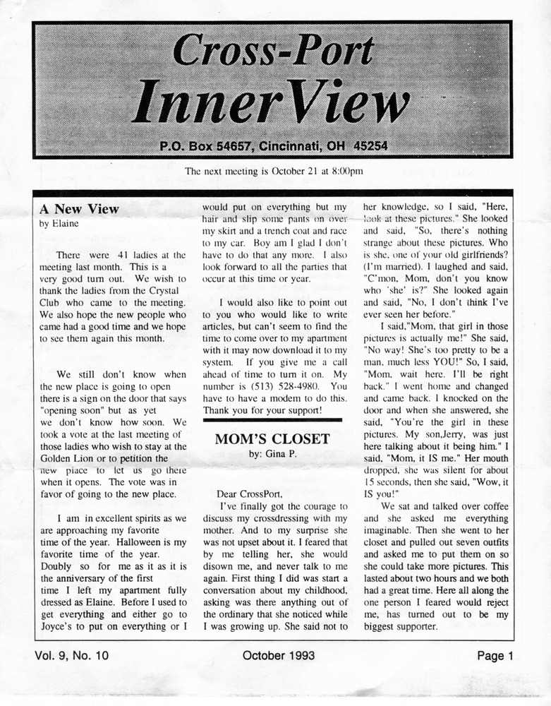 Download the full-sized PDF of Cross-Port InnerView, Vol. 9 No. 10 (October, 1993)