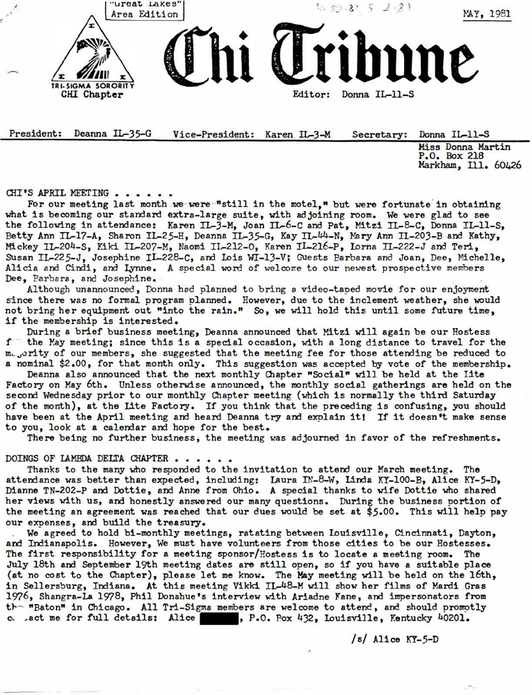 Download the full-sized PDF of Chi Tribune (May, 1981)