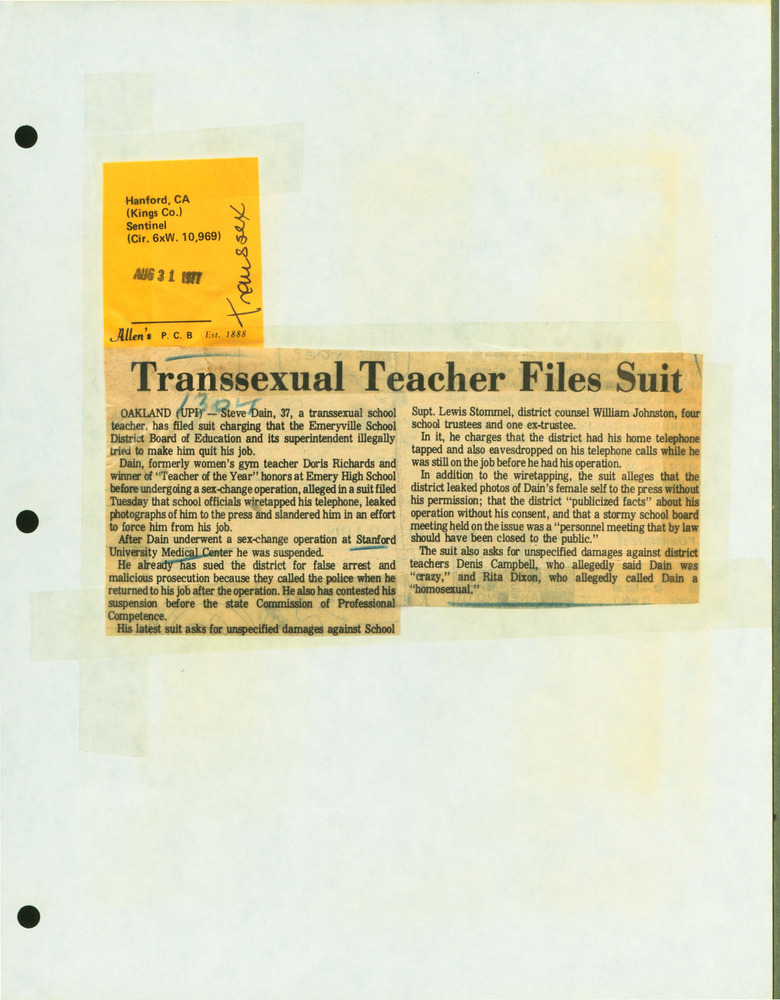 Download the full-sized PDF of Transexual Teacher Files Suit