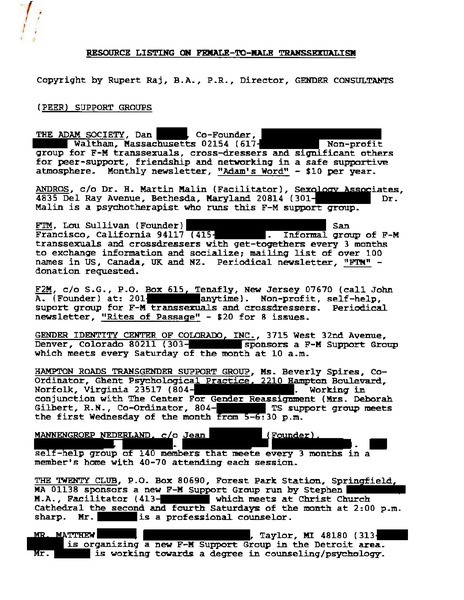 Download the full-sized image of Resource Listing on Female to Male Transsexualism