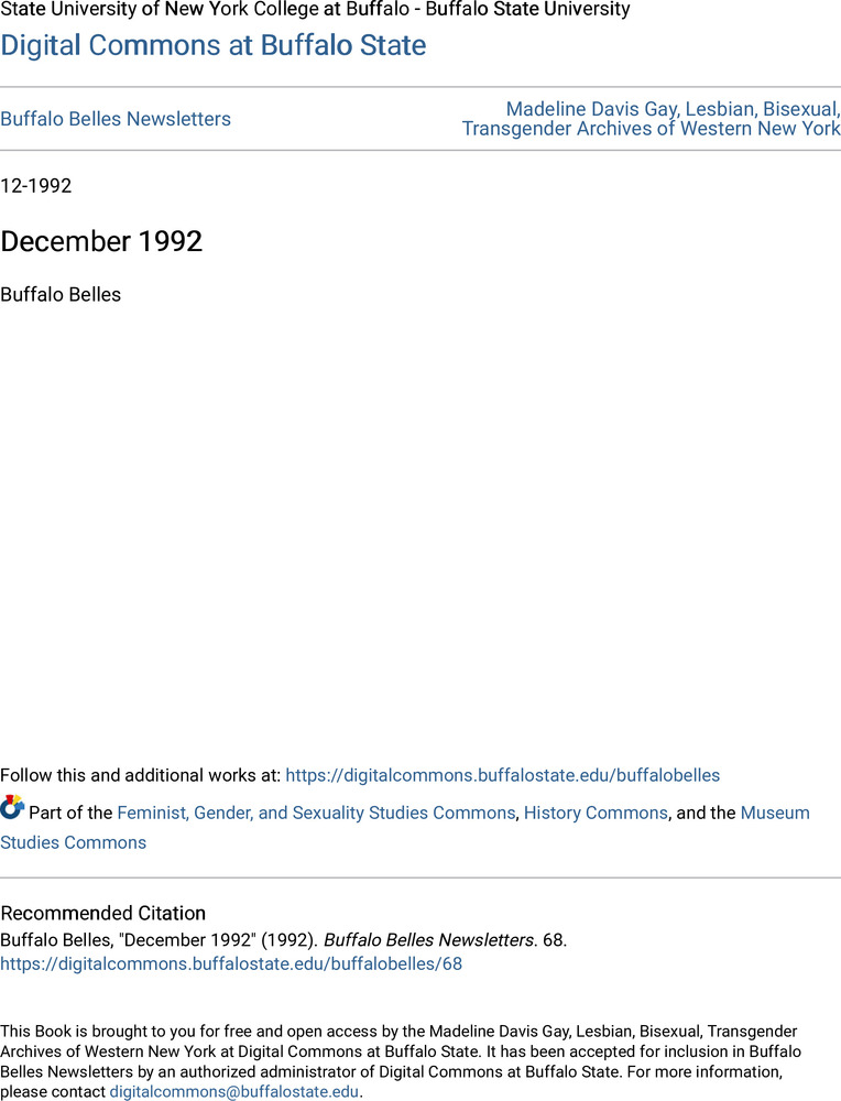 Download the full-sized PDF of Buffalo Belles Vol. 1 No. 4 (December, 1992)