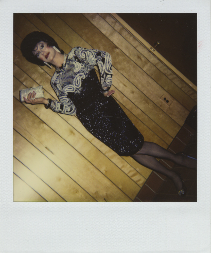 Download the full-sized image of Photograph of Alexis Francois in Lacy Knee-Length Dress