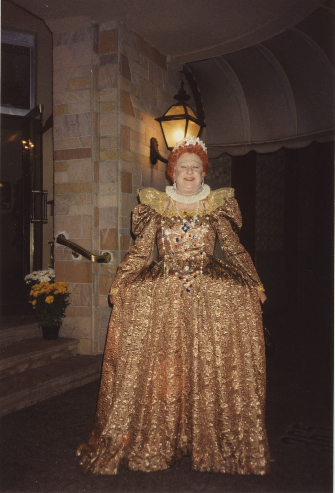 Download the full-sized image of Photograph of Person in Gold Historical Gown and White Ruff
