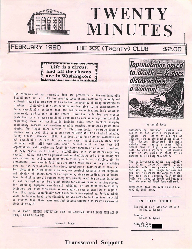 Download the full-sized PDF of Twenty Minutes (February, 1990)