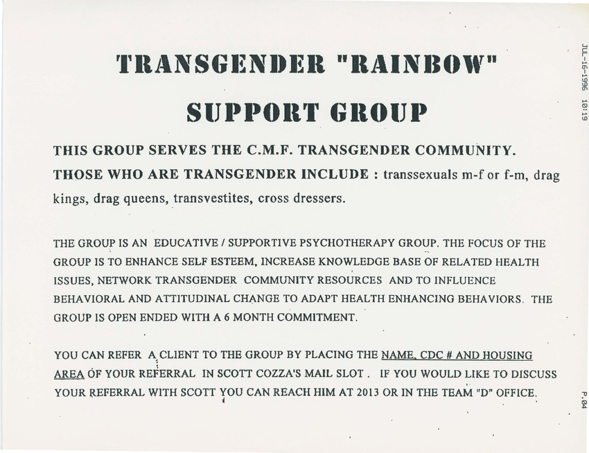 Download the full-sized PDF of Transgender "Rainbow" Support Group