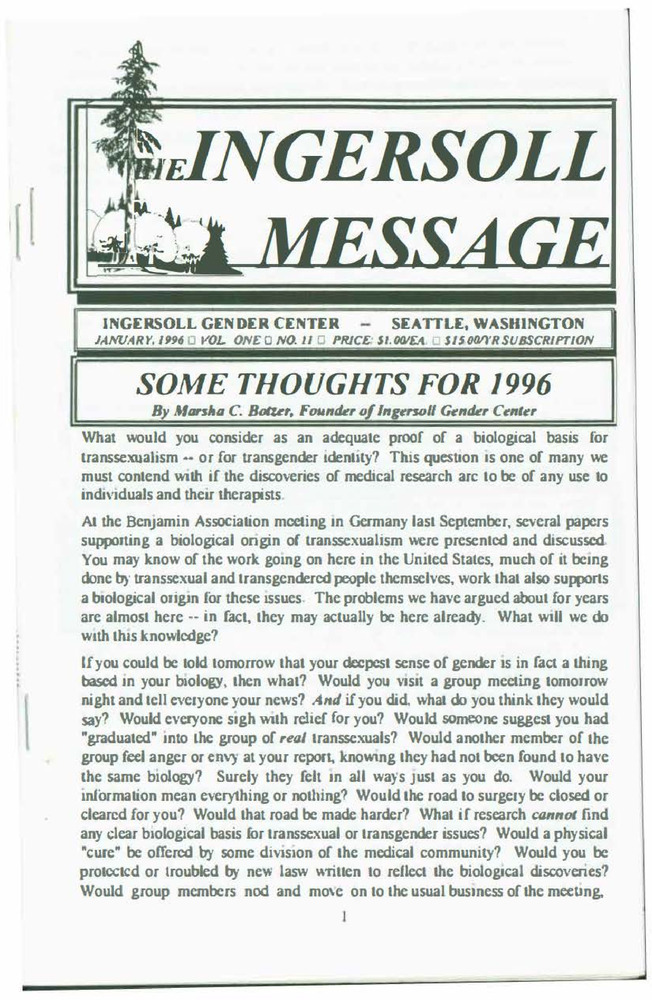 Download the full-sized PDF of The Ingersoll Message, Vol. 1 No. 12 (February, 1996)