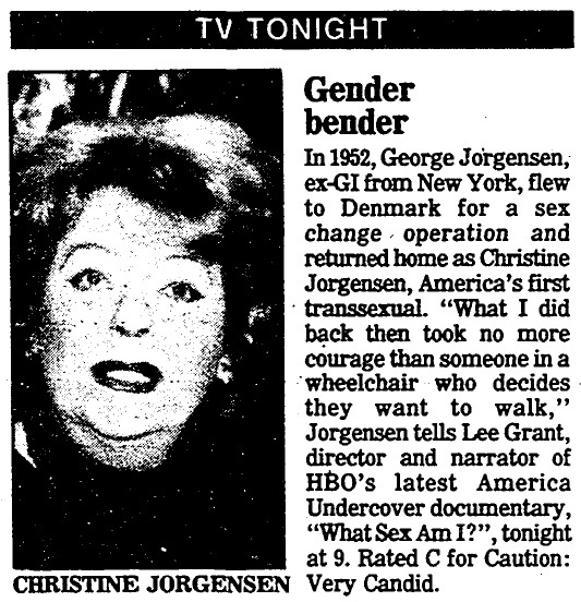 Download the full-sized image of TV Tonight: Gender Bender