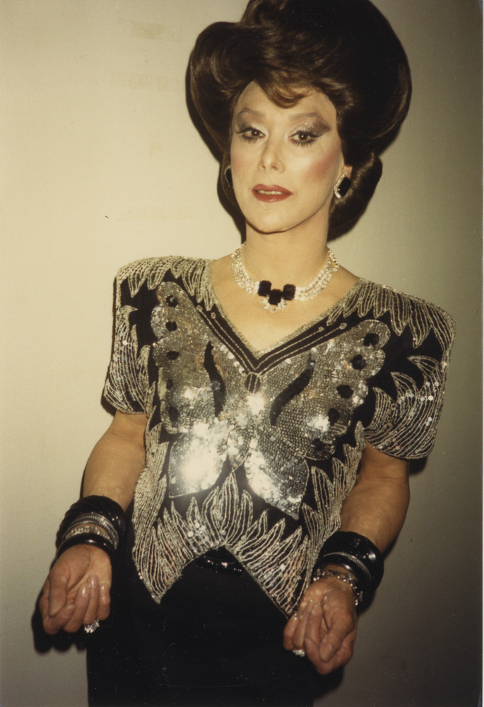 Download the full-sized image of Photograph of Alexis Francois in Silver and Black Butterfly Top