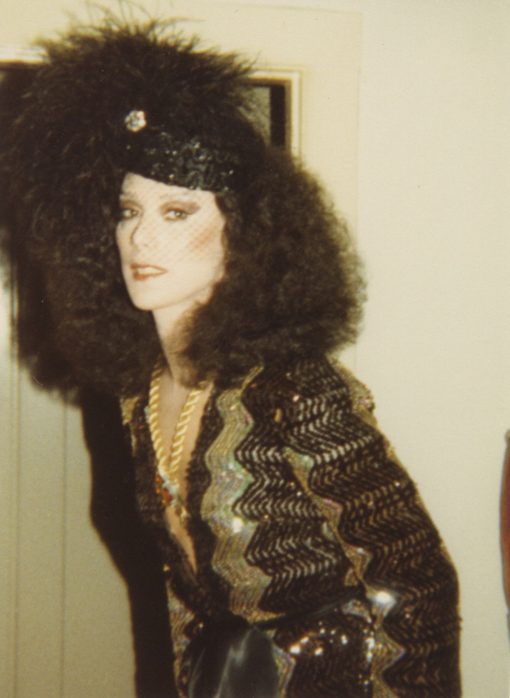 Download the full-sized image of Photograph of Alexis Francois in Sequinned Black and Yellow Dress