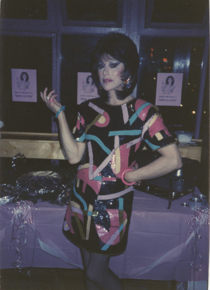 Download the full-sized image of Photograph of Alexis Francois in Abstract Patterned Dress at Her Birthday Party