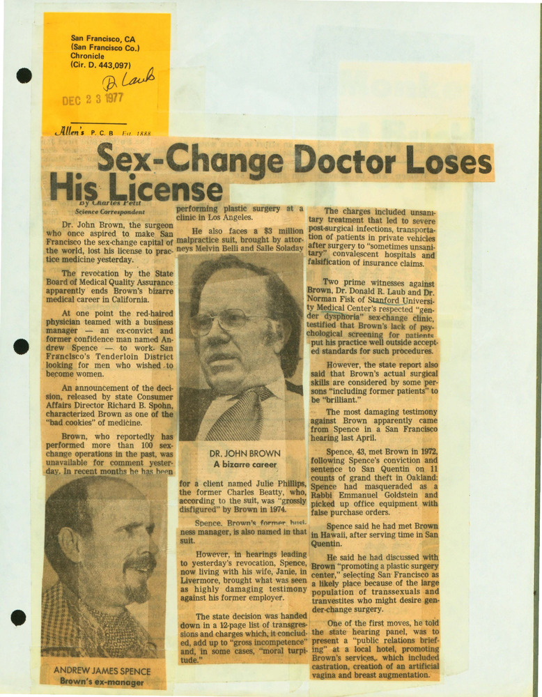 Download the full-sized PDF of Sex-Change Doctor Loses His License