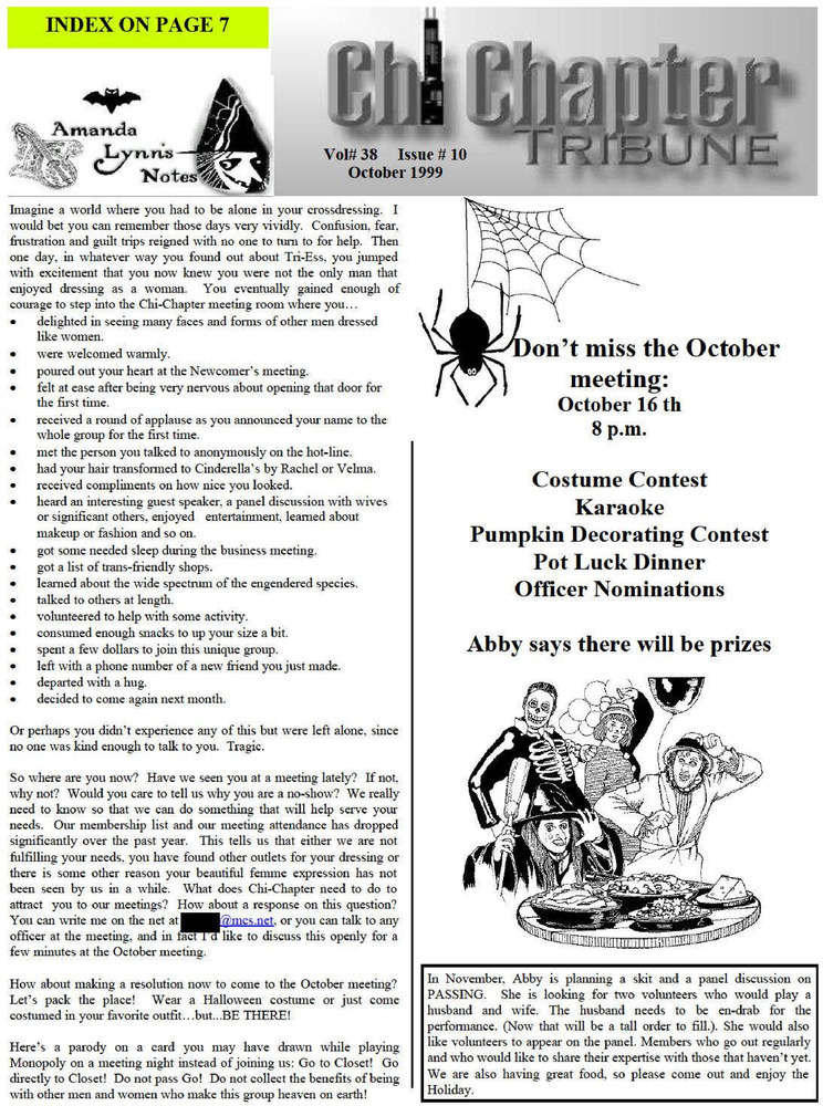 Download the full-sized PDF of Chi Chapter Tribune Vol. 38 Iss. 10 (October, 1999)