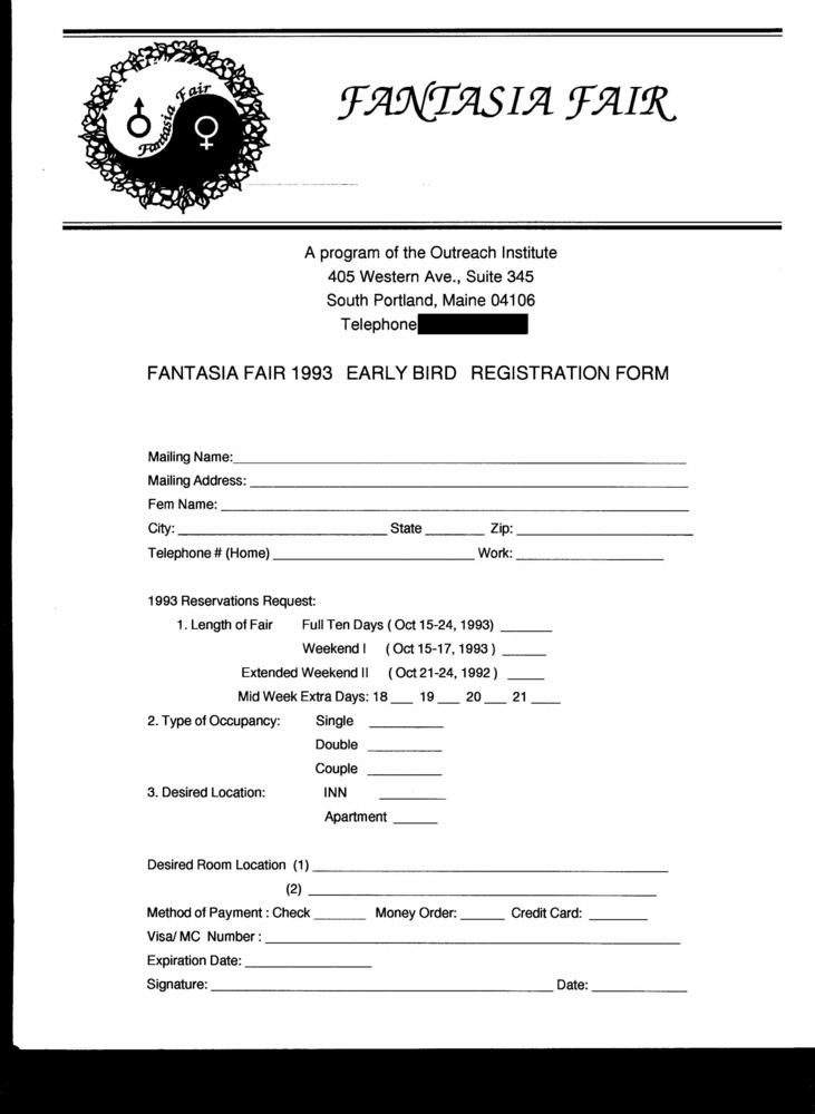 Download the full-sized PDF of Fantasia Fair 1993 Early Bird Registration Form
