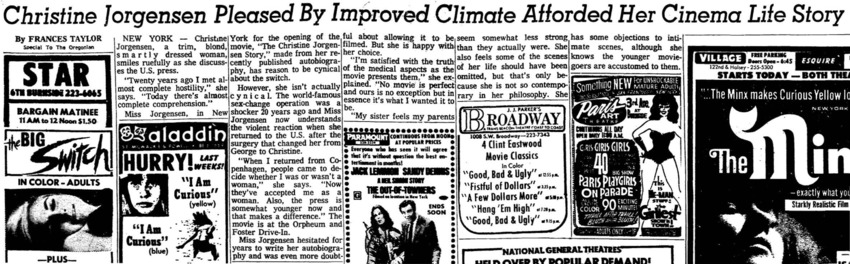 Download the full-sized PDF of Christine Jorgensen Pleased By Improved Climate Afforded Her Cinema Life Story