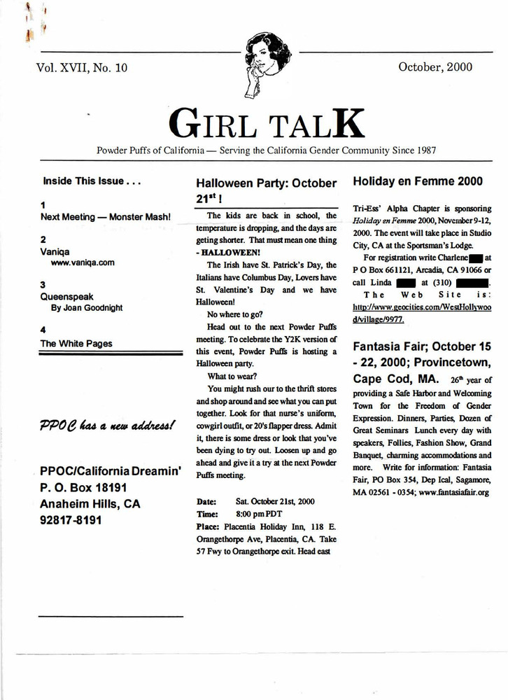 Download the full-sized PDF of Girl Talk, Vol. 17 No. 10 (October, 2000)