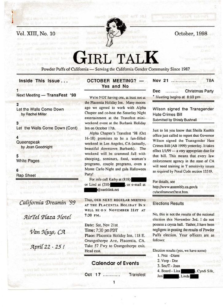 Download the full-sized PDF of Girl Talk, Vol. 13 No. 10 (October, 1998)