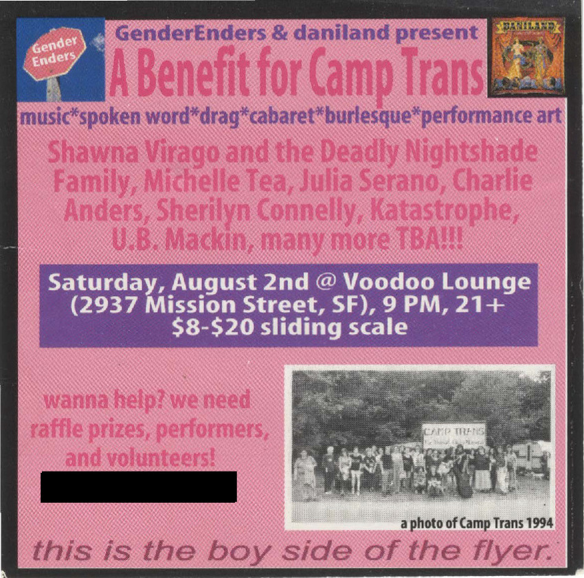 Download the full-sized PDF of A Benefit for Camp Trans — GenderEnders & daniland Present
