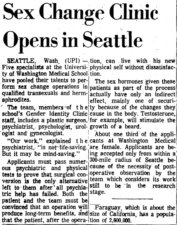 Download the full-sized image of Sex Change Clinic Opens in Seattle