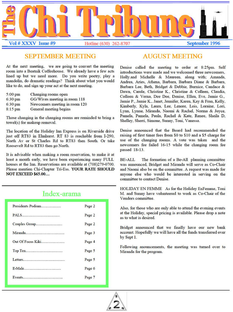 Download the full-sized PDF of The Chi Tribune Vol. 35 Iss. 09 (September, 1996)