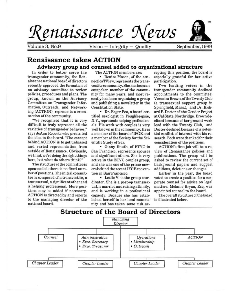 Download the full-sized PDF of Renaissance News, Vol. 3 No. 9 (September 1989)
