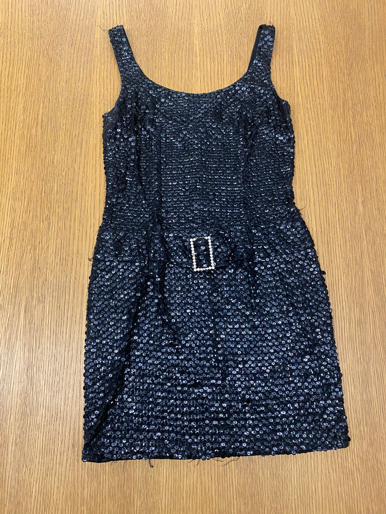 Download the full-sized PDF of Photo of Black Sequined Dress with Belt